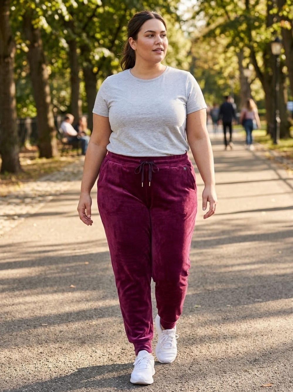 Lane Bryant Burgundy Velour Joggers - Womens Track Pants